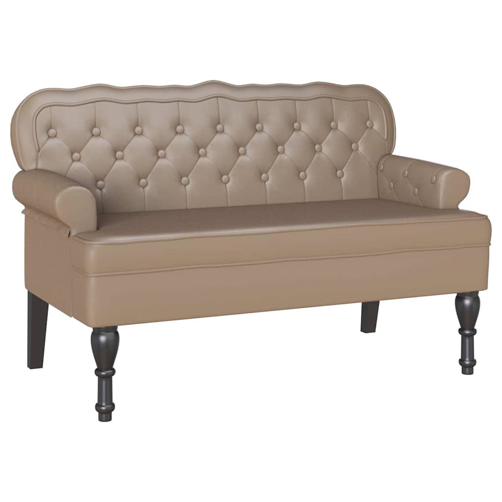 Chesterfield Benk Cappuccino 119.5 X 64.5 X 75 Cm Kunstlær