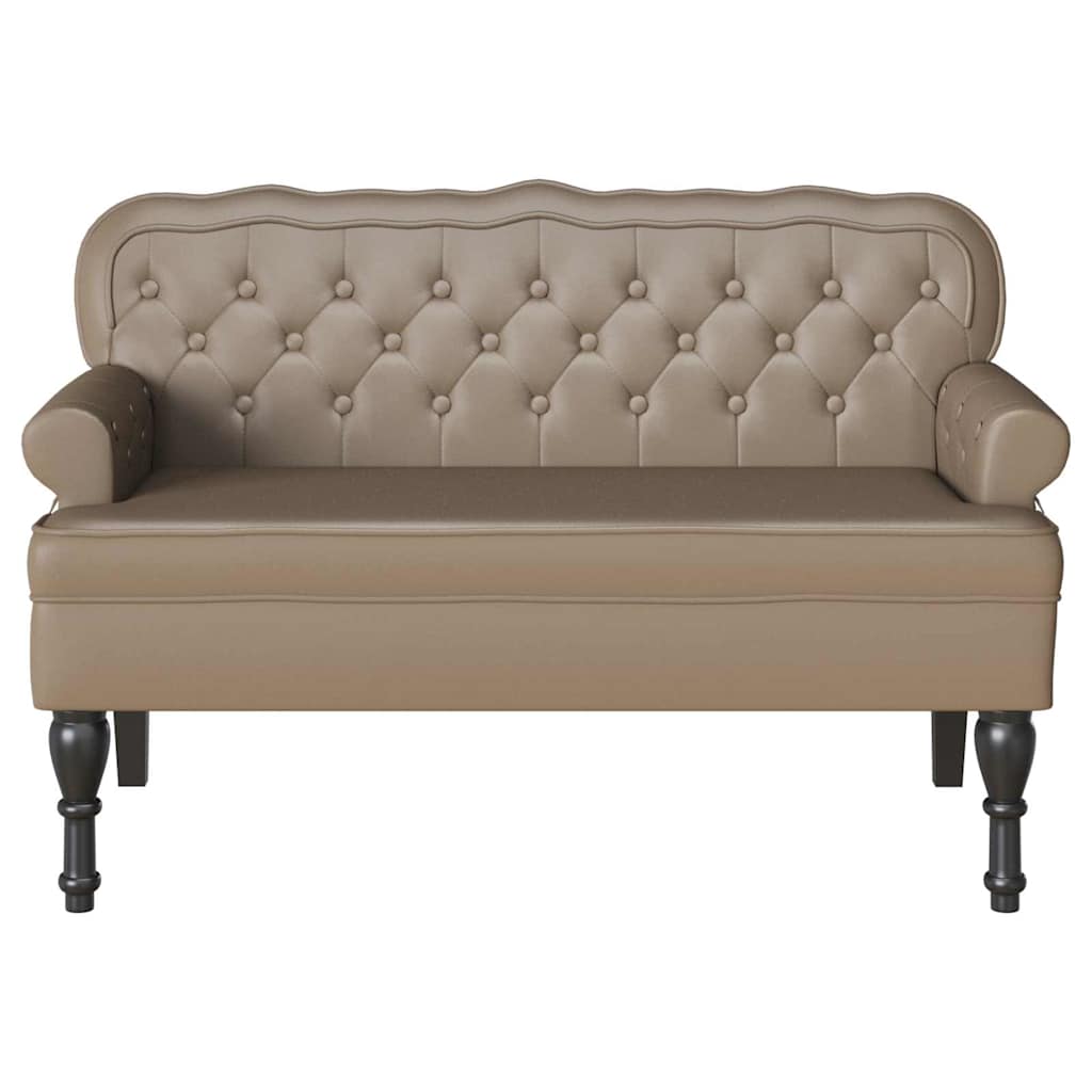 Chesterfield Benk Cappuccino 119.5 X 64.5 X 75 Cm Kunstlær