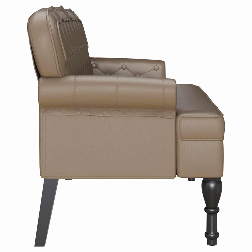 Chesterfield Benk Cappuccino 119.5 X 64.5 X 75 Cm Kunstlær