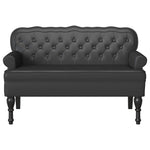 Chesterfield Benk Svart 119.5 X 64.5 X 75 Cm Kunstlær