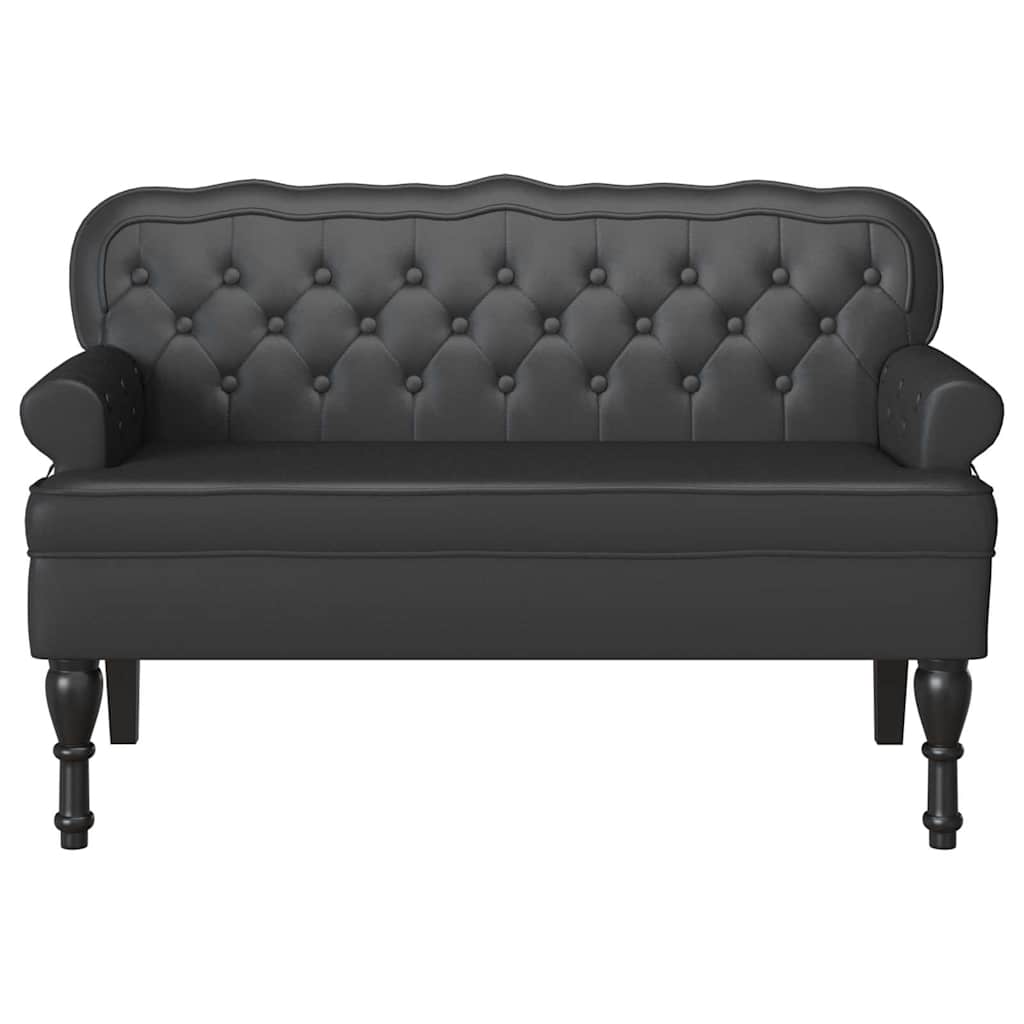 Chesterfield Benk Svart 119.5 X 64.5 X 75 Cm Kunstlær