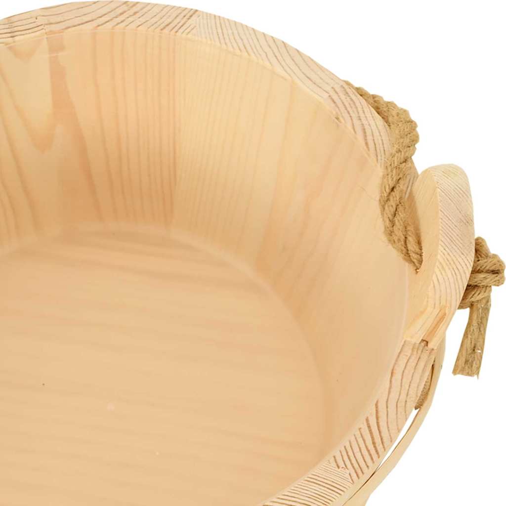 Sauna Bøtte 2 Pcs Brun Massiv Furutre Og Hamp