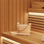 Sauna Bøtte 2 Pcs Brun Massiv Furutre Og Hamp