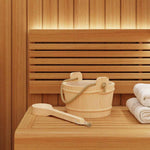 Sauna Bøtte 2 Pcs Brun Massiv Furutre Og Hamp
