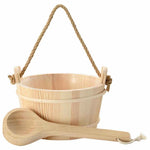 Sauna Bøtte 2 Pcs Brun Massiv Furutre Og Hamp