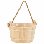 Sauna Bøtte 2 Pcs Brun Massiv Furutre Og Hamp