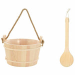 Sauna Bøtte 2 Pcs Brun Massiv Furutre Og Hamp