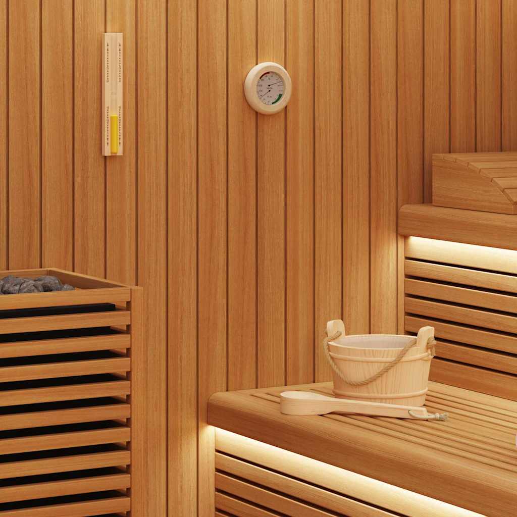 Sauna Tilbehørssett 4 Pcs Brun Massiv Furutre Og Hamp