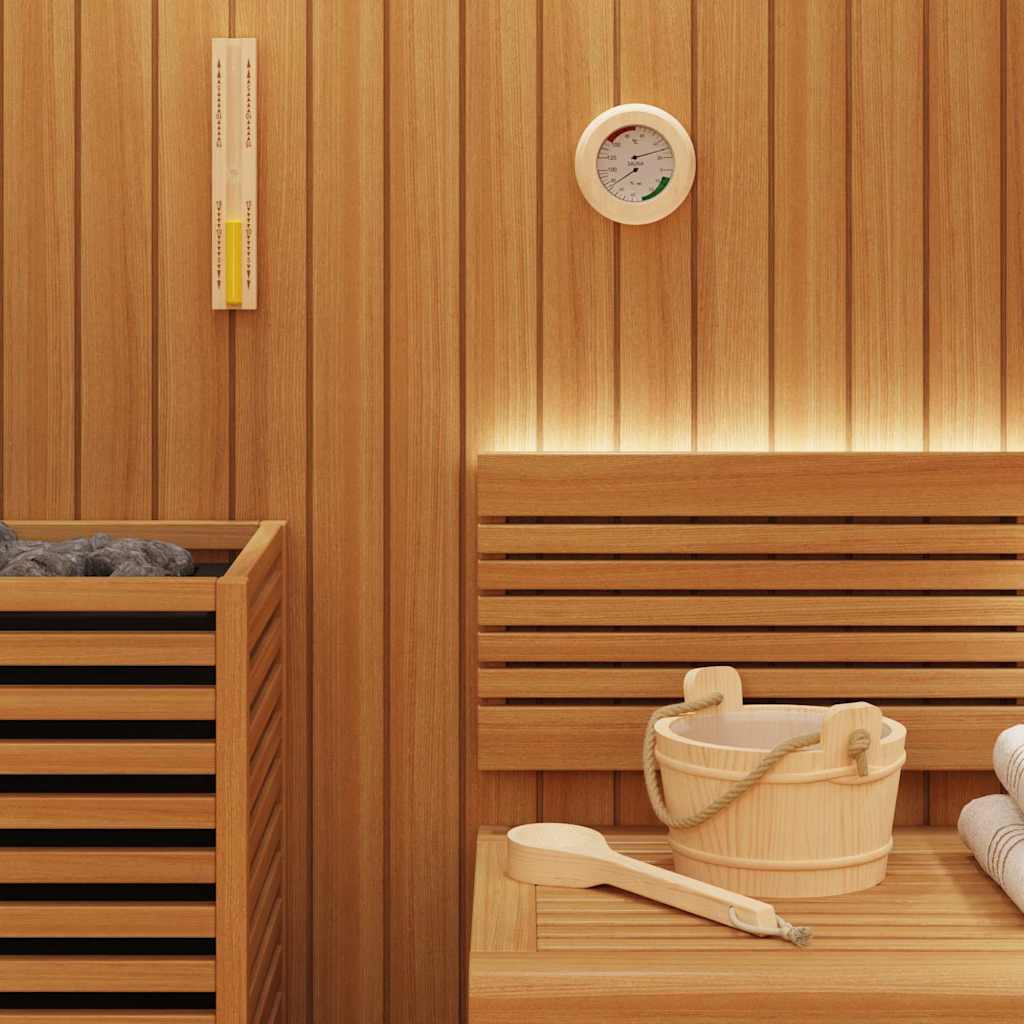 Sauna Tilbehørssett 4 Pcs Brun Massiv Furutre Og Hamp