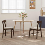 Spisestuestol 2 Pcs Mørk Brun, Lys Solid Gummitre