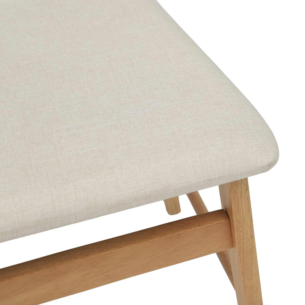 Spisestuestol 2 Pcs Naturlig Og Lys Solid Gummitre