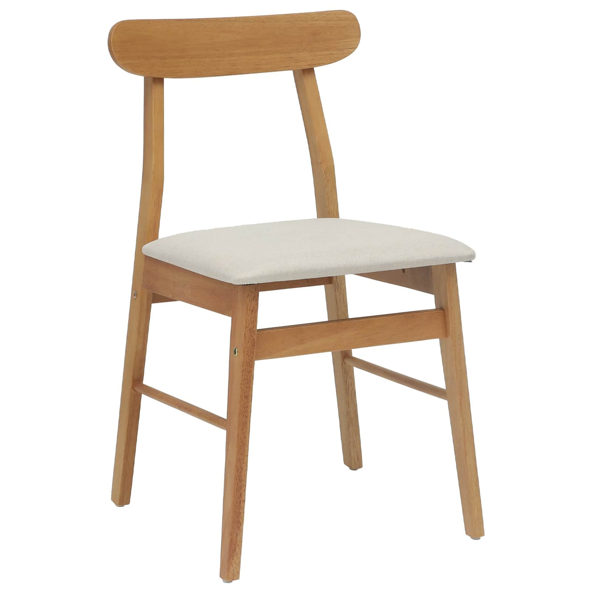 Spisestuestol 2 Pcs Naturlig Og Lys Solid Gummitre