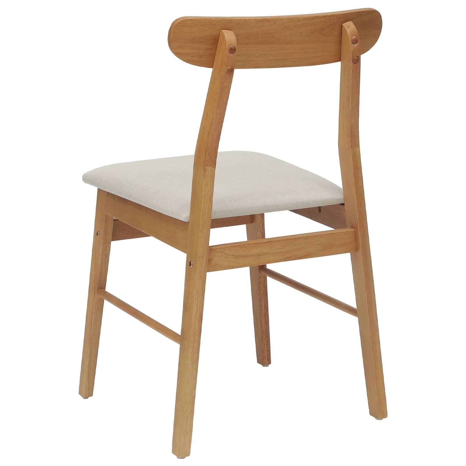 Spisestuestol 2 Pcs Naturlig Og Lys Solid Gummitre