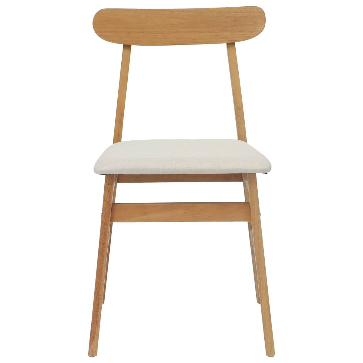 Spisestuestol 2 Pcs Naturlig Og Lys Solid Gummitre