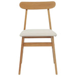 Spisestuestol 2 Pcs Naturlig Og Lys Solid Gummitre
