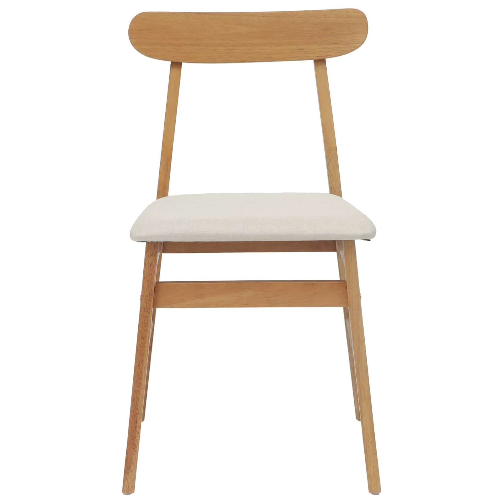 Spisestuestol 2 Pcs Naturlig Og Lys Solid Gummitre