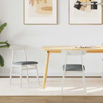 Spisestuestol 2 Pcs Hvit Og Grå Solid Gummitre