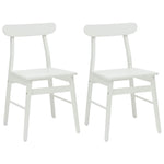 Spisestuestol 2 Pcs Hvit 43 X 44,5 X 77 Cm Solid Gummitre