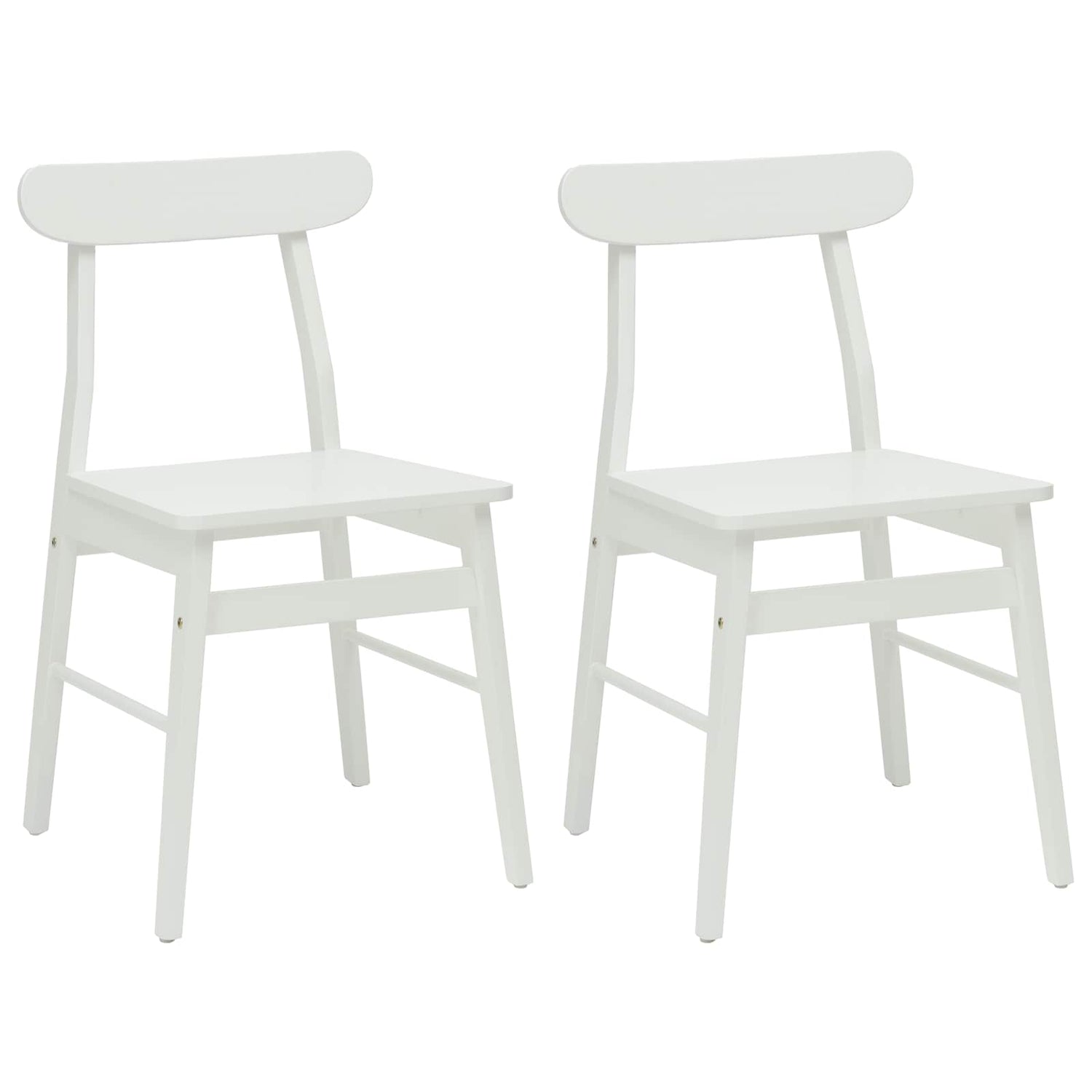 Spisestuestol 2 Pcs Hvit 43 X 44,5 X 77 Cm Solid Gummitre
