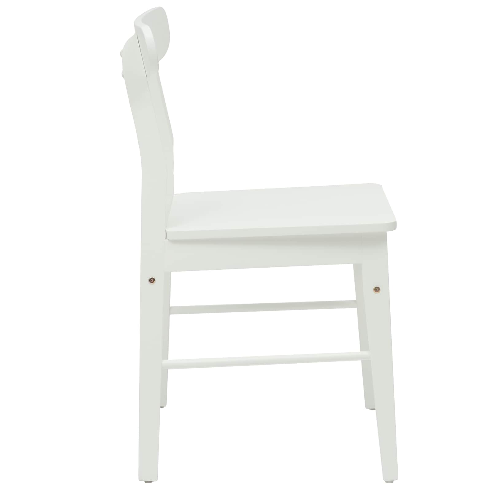 Spisestuestol 2 Pcs Hvit 43 X 44,5 X 77 Cm Solid Gummitre