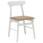 Spisestuestol 2 Pcs Hvit Og Brun Solid Gummitre