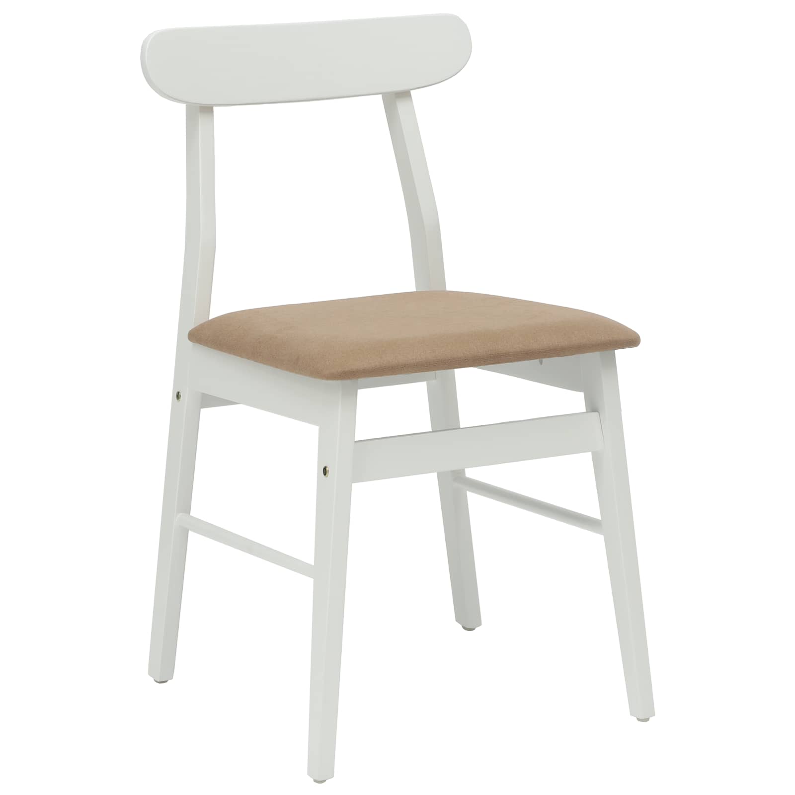 Spisestuestol 2 Pcs Hvit Og Brun Solid Gummitre