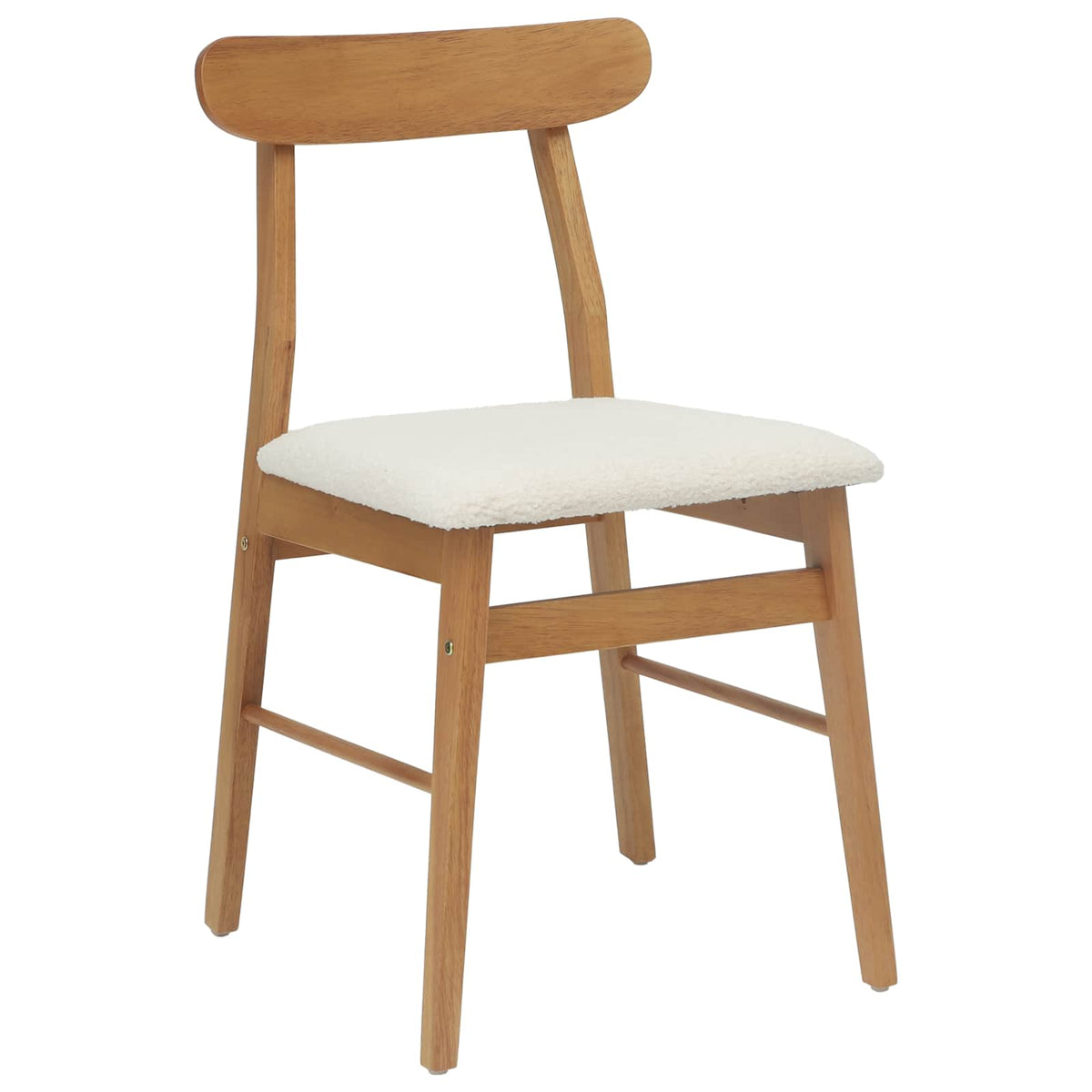Spisestuestol 2 Pcs Naturlig Og Lys Solid Gummitre