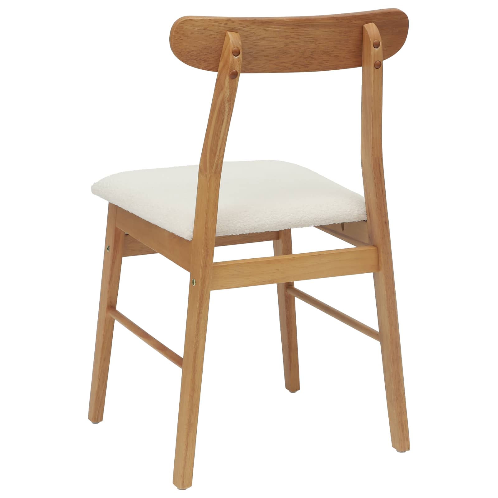 Spisestuestol 2 Pcs Naturlig Og Lys Solid Gummitre