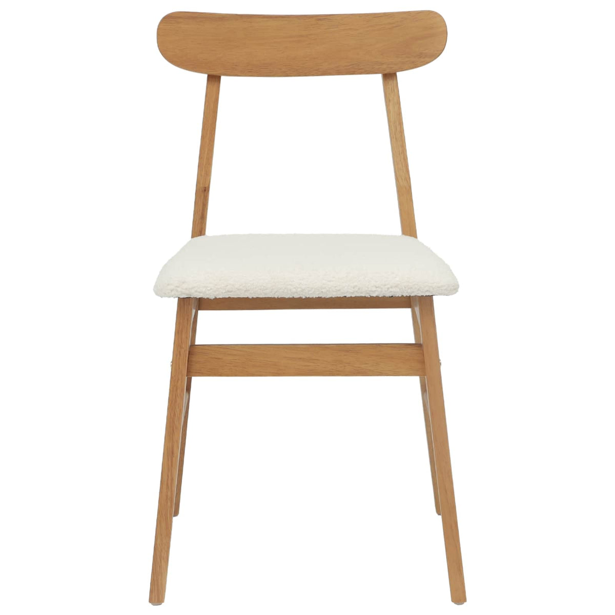 Spisestuestol 2 Pcs Naturlig Og Lys Solid Gummitre