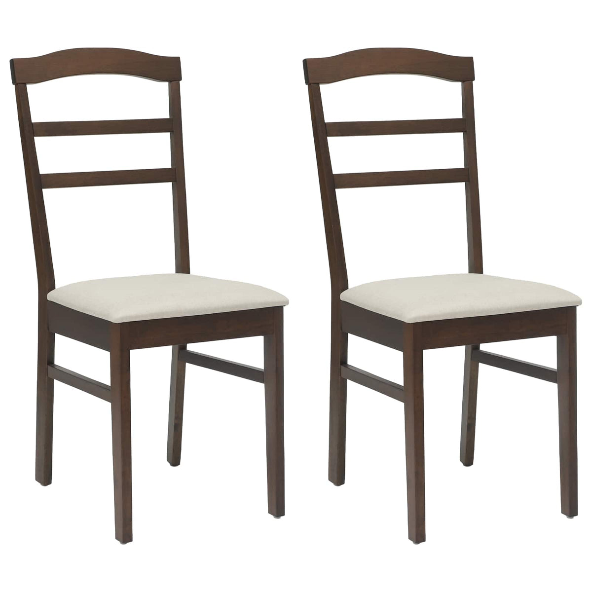Spisestuestol 2 Pcs Lys Brun Og Lys Solid Gummitre