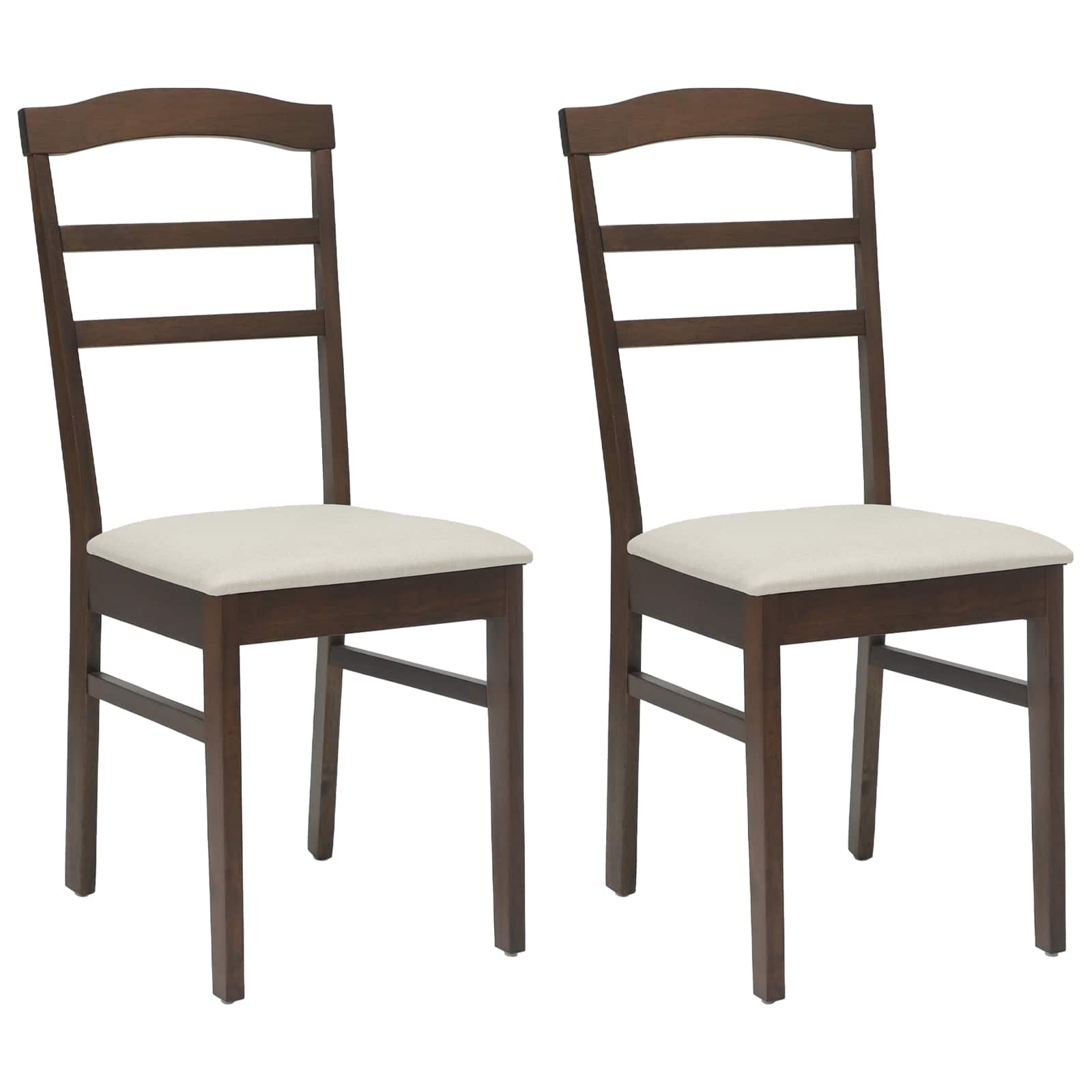 Spisestuestol 2 Pcs Lys Brun Og Lys Solid Gummitre