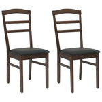 Spisestuestol 2 Pcs Lys Brun Og Svart Solid Gummitre