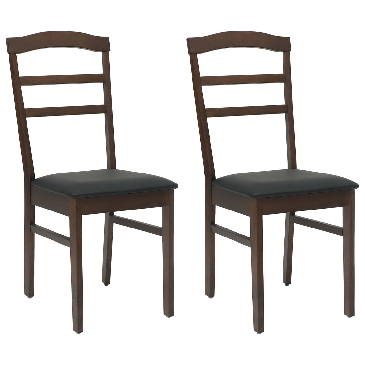 Spisestuestol 2 Pcs Lys Brun Og Svart Solid Gummitre