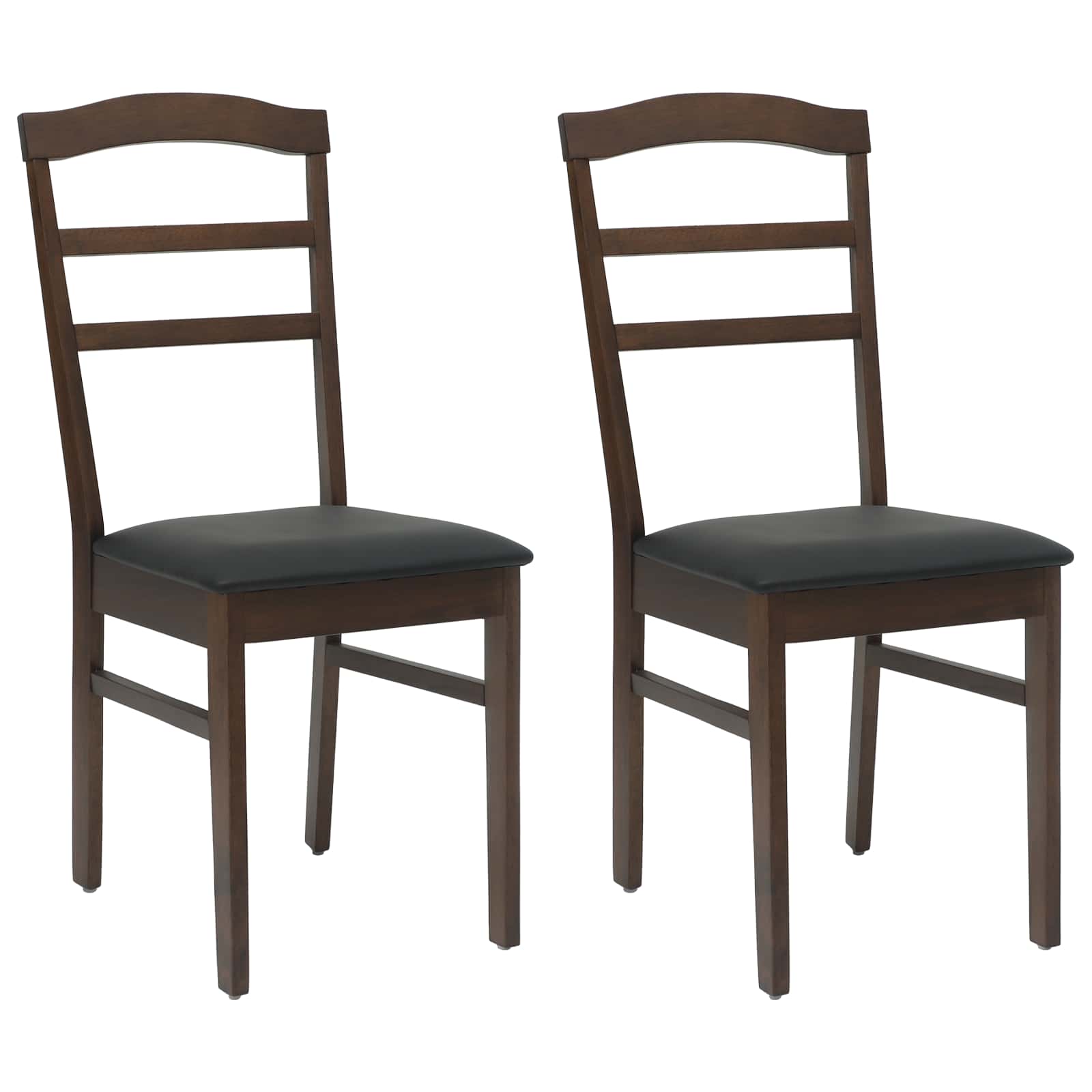 Spisestuestol 2 Pcs Lys Brun Og Svart Solid Gummitre