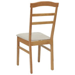 Spisestuestol 2 Pcs Naturlig Og Lys Solid Gummitre