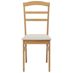 Spisestuestol 2 Pcs Naturlig Og Lys Solid Gummitre