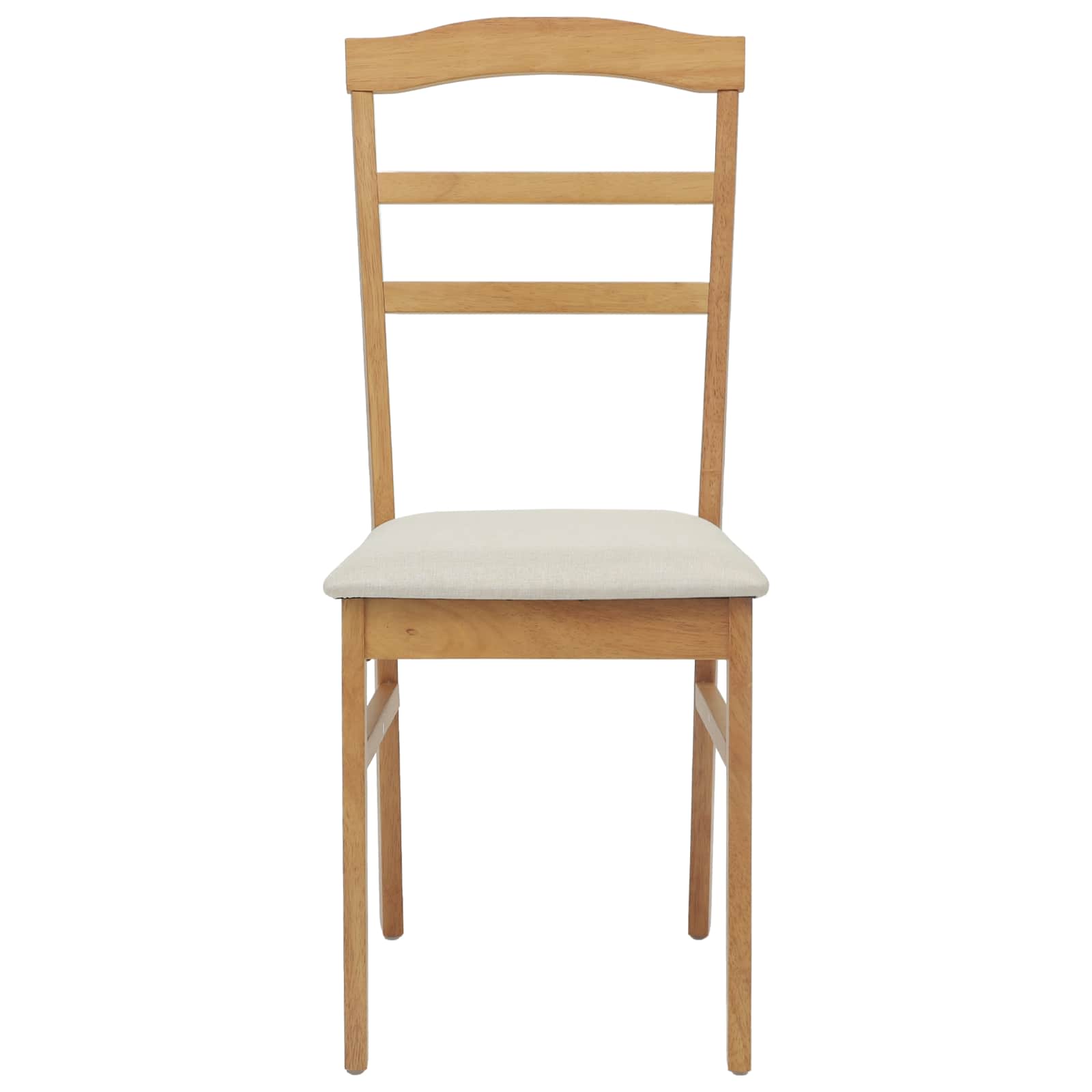 Spisestuestol 2 Pcs Naturlig Og Lys Solid Gummitre