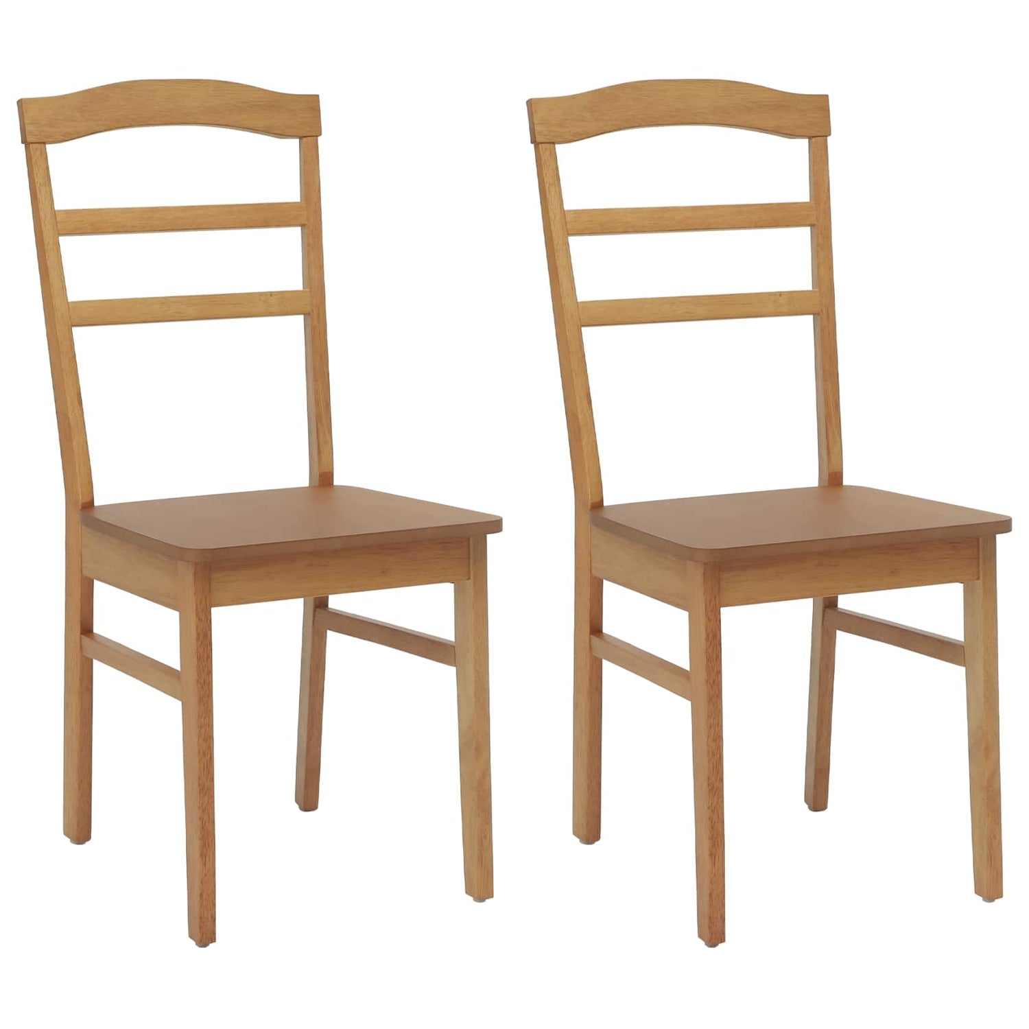 Spisestuestol 2 Pcs Naturlig Solid Gummitre