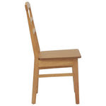 Spisestuestol 2 Pcs Naturlig Solid Gummitre