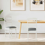 Spisestuestol 2 Pcs Hvit Og Grå Solid Gummitre