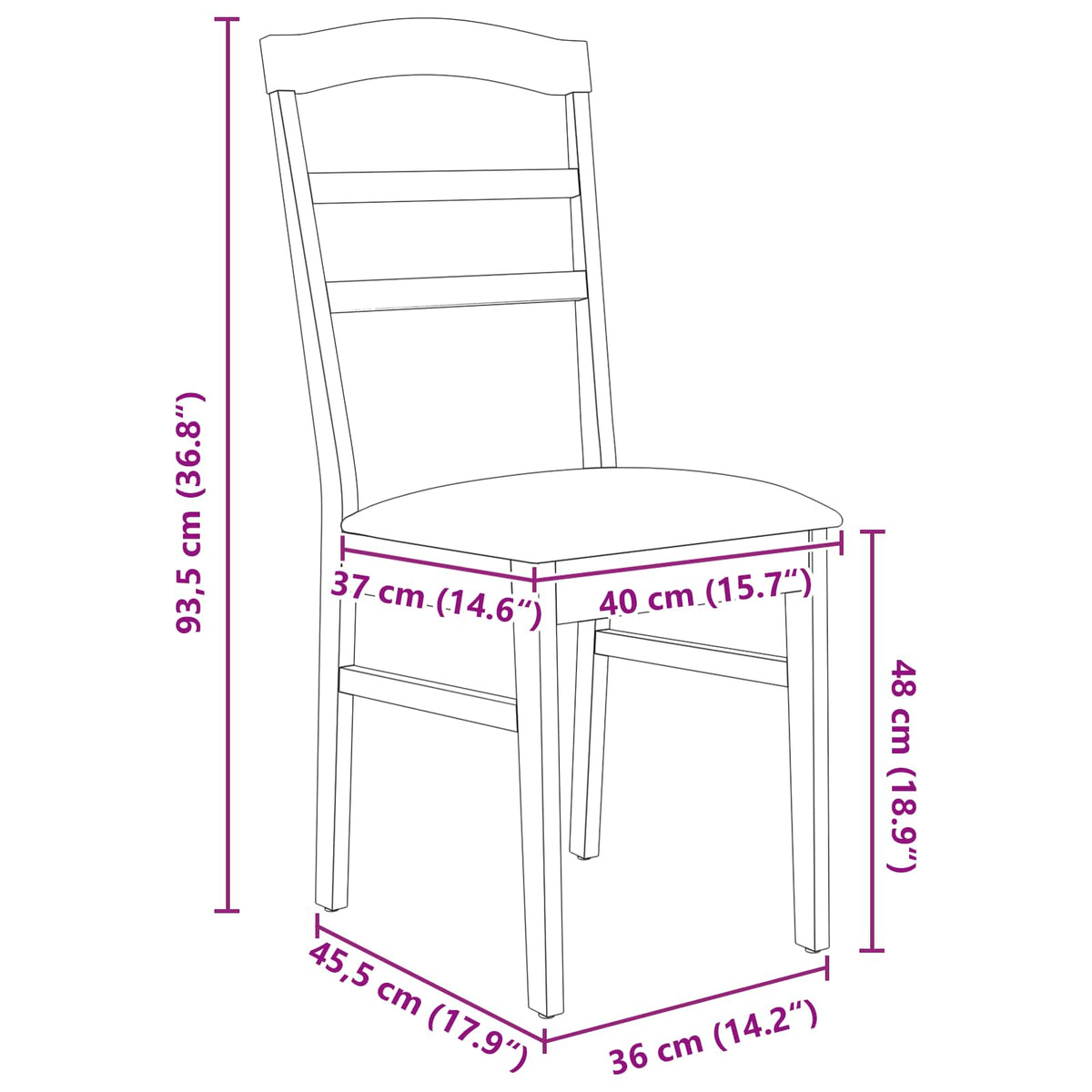 Spisestuestol 2 Pcs Hvit Og Grå Solid Gummitre