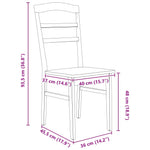 Spisestuestol 2 Pcs Hvit Og Naturlig Solid Gummitre