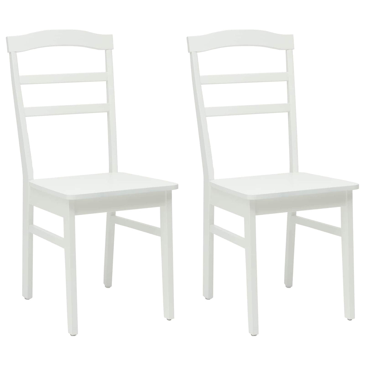 Spisestuestol 2 Pcs Hvit Solid Gummitre