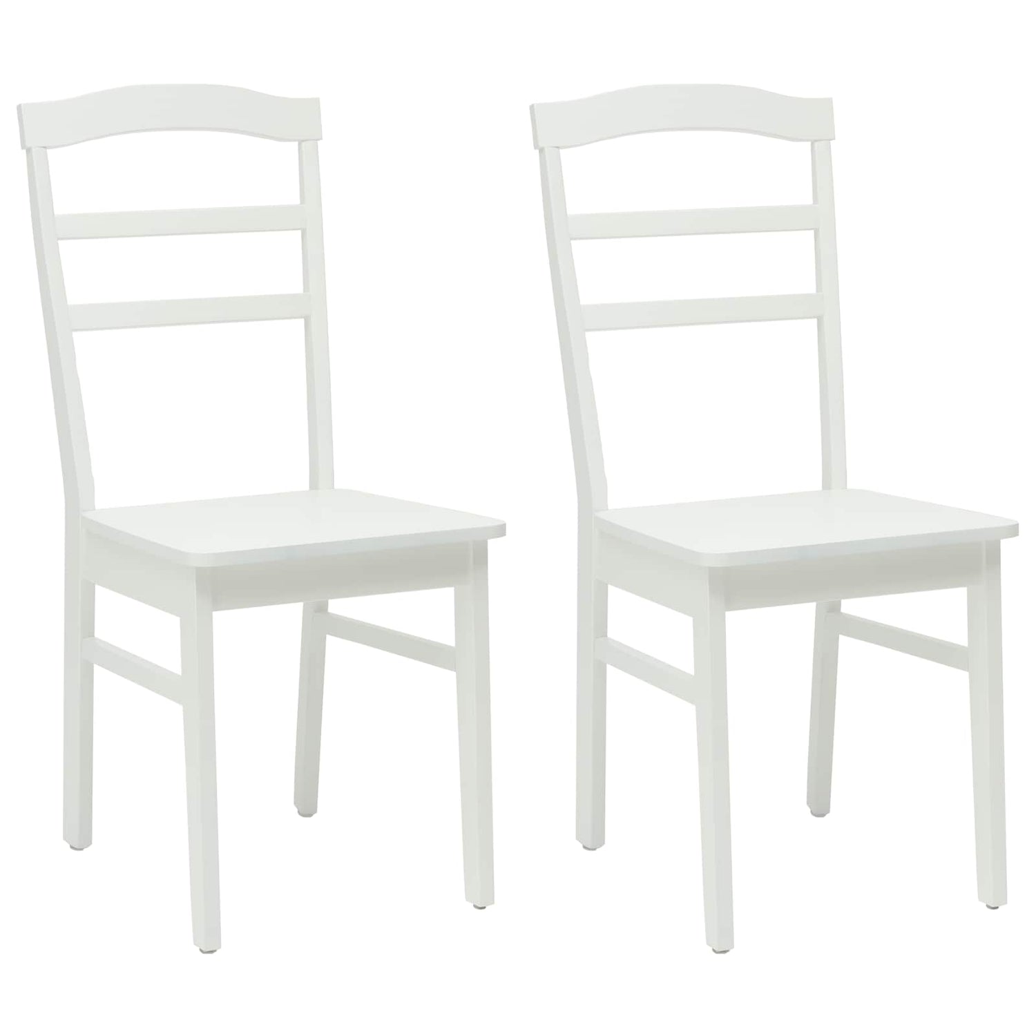 Spisestuestol 2 Pcs Hvit Solid Gummitre