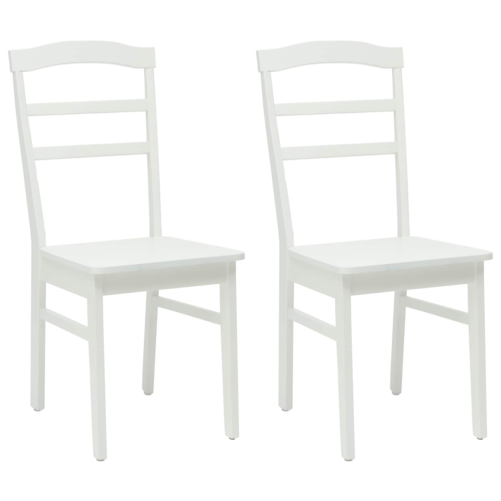 Spisestuestol 2 Pcs Hvit Solid Gummitre