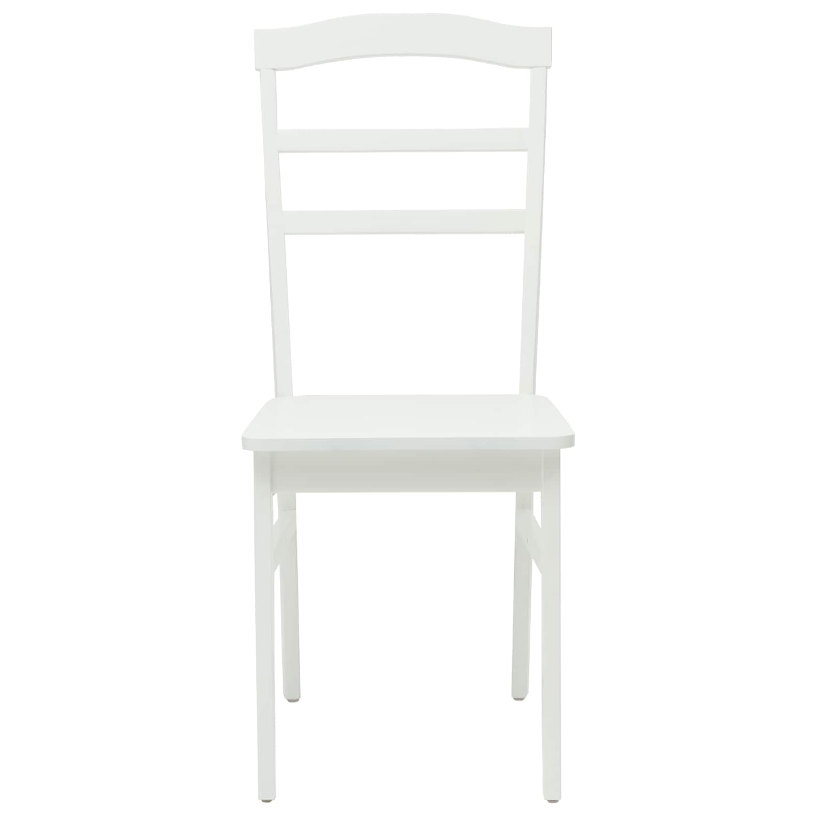 Spisestuestol 2 Pcs Hvit Solid Gummitre