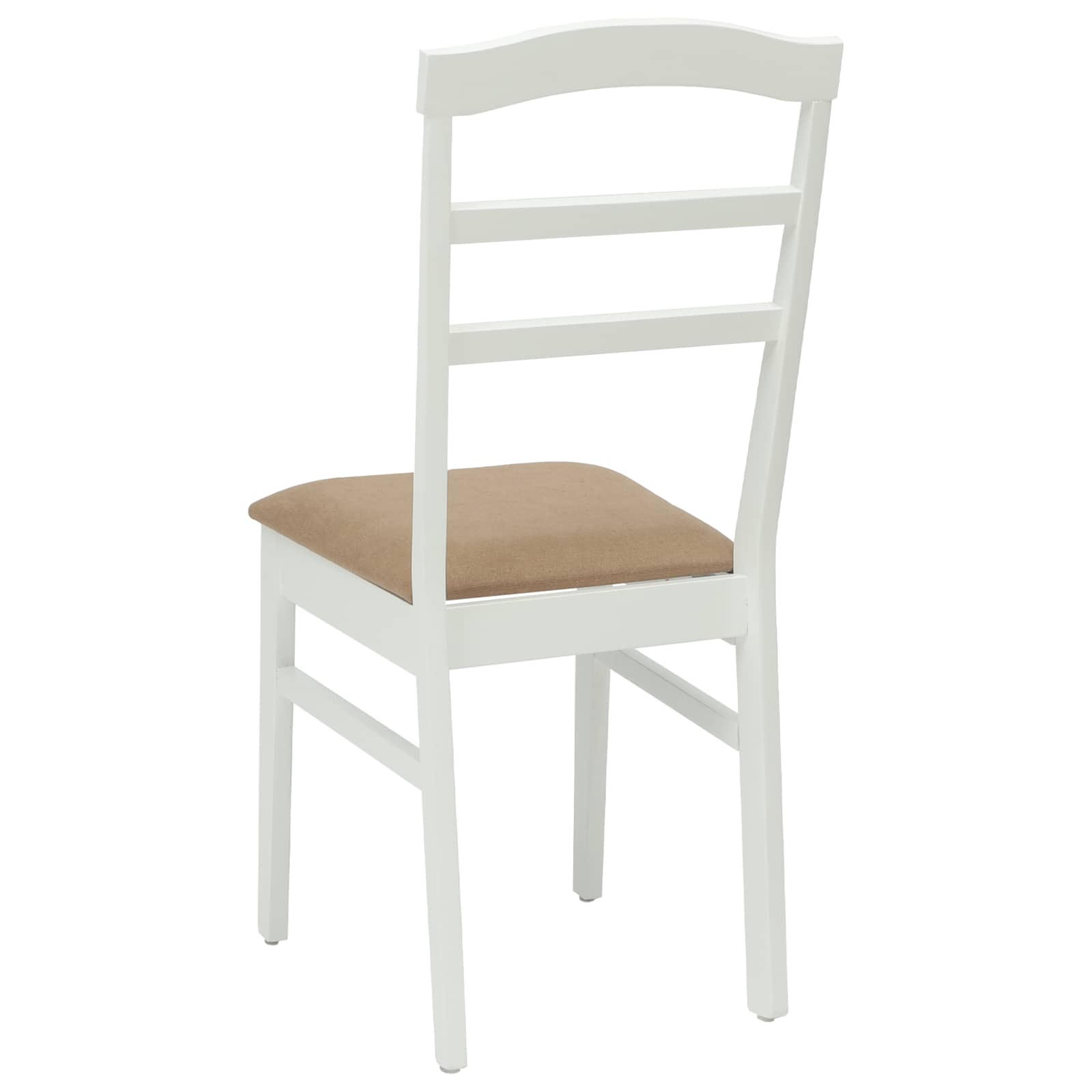 Spisestuestol 2 Pcs Hvit Og Brun Solid Gummitre