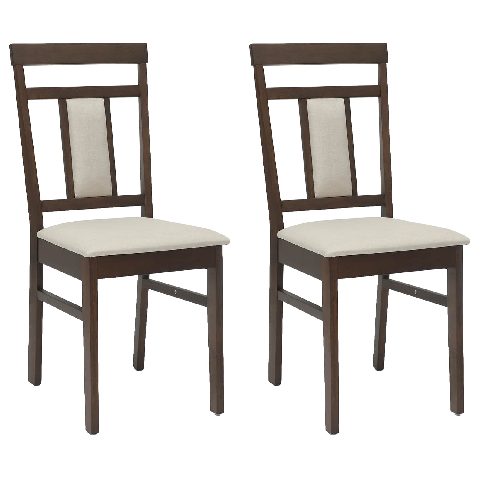 Spisestuestol 2 Pcs Lys Brun Og Lys Solid Gummitre