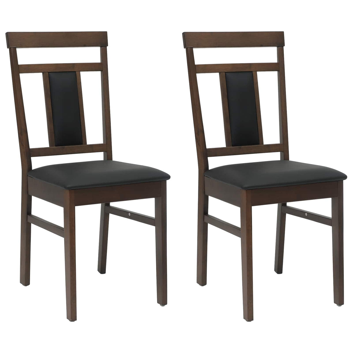 Spisestuestol 2 Pcs Lys Brun Og Svart Solid Gummitre