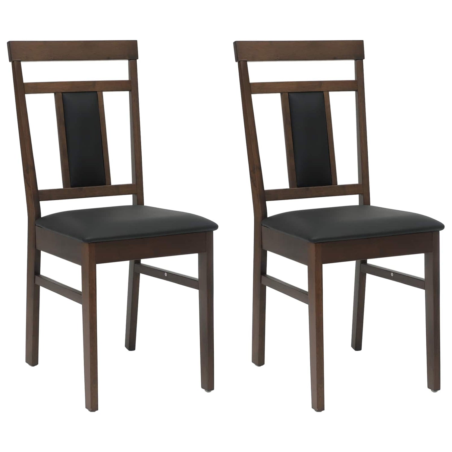 Spisestuestol 2 Pcs Lys Brun Og Svart Solid Gummitre